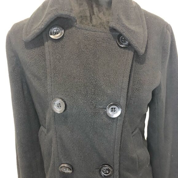 Papaya black button front winter pea coat size small - Picture 7 of 13